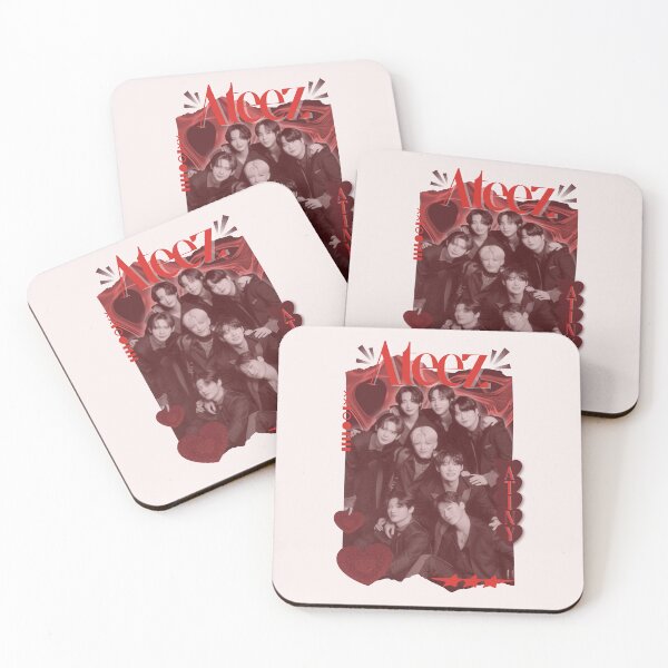 Item preview, Ateez  Kpop Boy group Red Y2K Scrapbook Collage Cozy Vintage Design designed and sold by HELL0WBELLO.
