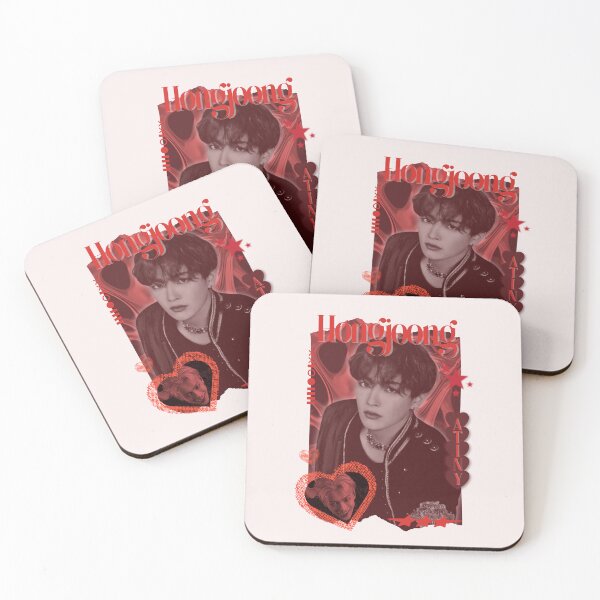 Item preview, Ateez Hongjoong Kpop Boy group Red Y2K Scrapbook Collage Cozy Vintage Design designed and sold by HELL0WBELLO.