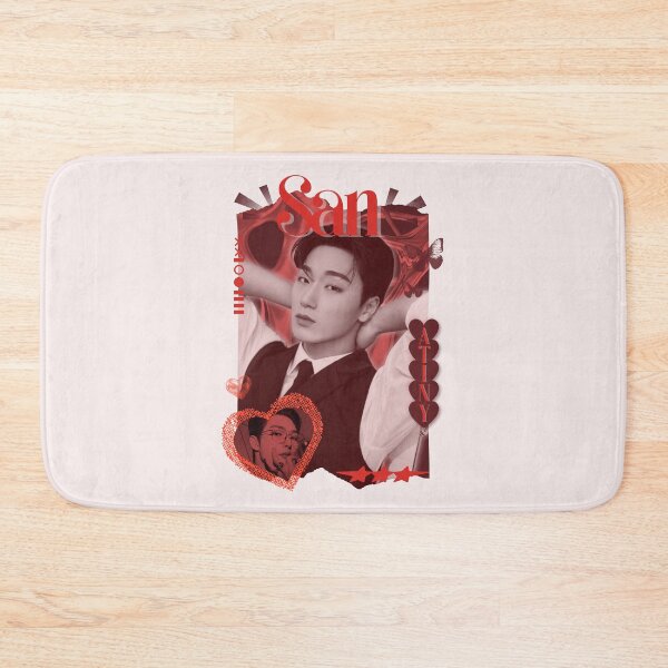 Item preview, Ateez San Kpop Boy group Red Y2K Scrapbook Collage Cozy Vintage Design designed and sold by HELL0WBELLO.