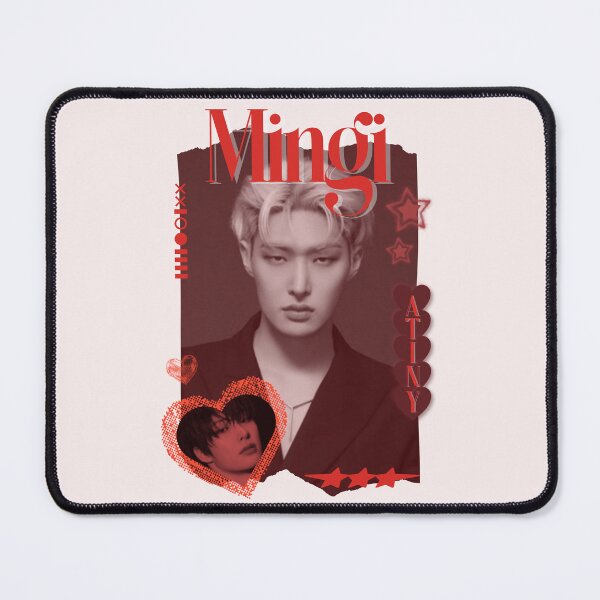 Item preview, Ateez Mingi Kpop Boy group Red Y2K Scrapbook Collage Cozy Vintage Design designed and sold by HELL0WBELLO.