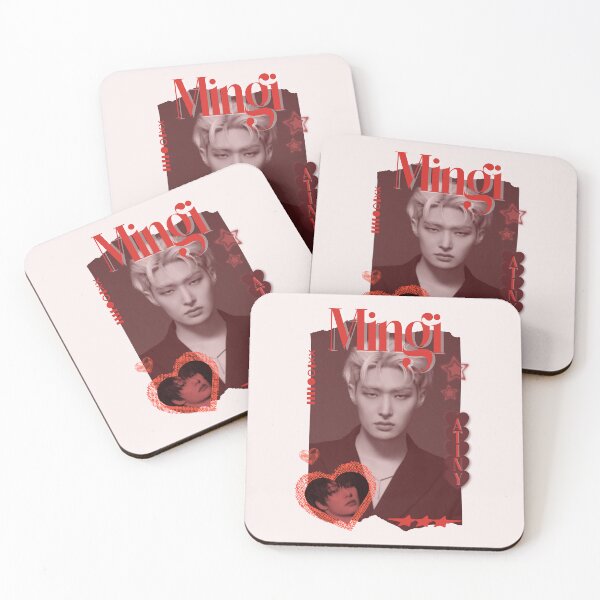 Item preview, Ateez Mingi Kpop Boy group Red Y2K Scrapbook Collage Cozy Vintage Design designed and sold by HELL0WBELLO.