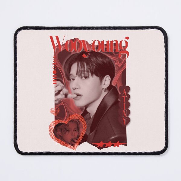 Item preview, Ateez Wooyoung Kpop Boy group Red Y2K Scrapbook Collage Cozy Vintage Design designed and sold by HELL0WBELLO.