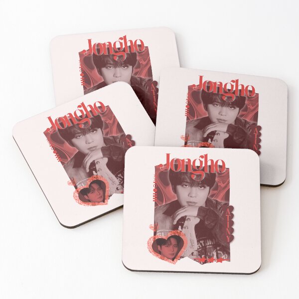 Item preview, Ateez Jongho Kpop Boy group Red Y2K Scrapbook Collage Cozy Vintage Design designed and sold by HELL0WBELLO.