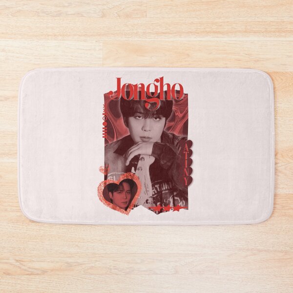Item preview, Ateez Jongho Kpop Boy group Red Y2K Scrapbook Collage Cozy Vintage Design designed and sold by HELL0WBELLO.