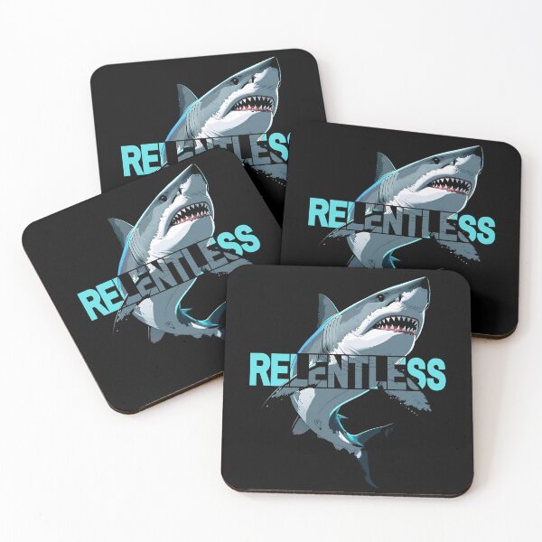 Item preview, RELENTLESS Shark – Bold Motivational Ocean Predator Graphic designed and sold by Yuli Club.