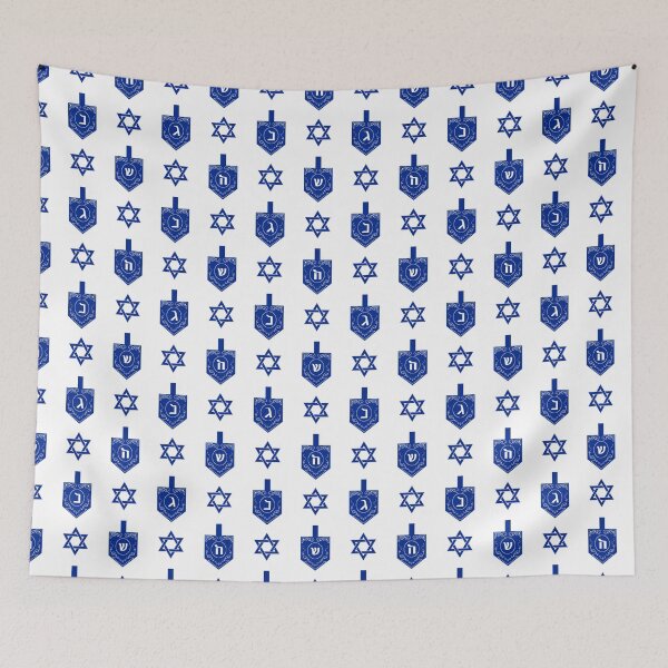 Item preview, Elegant Dreidels - Classic Hanukkah - Blue on White designed and sold by marieofroumania.
