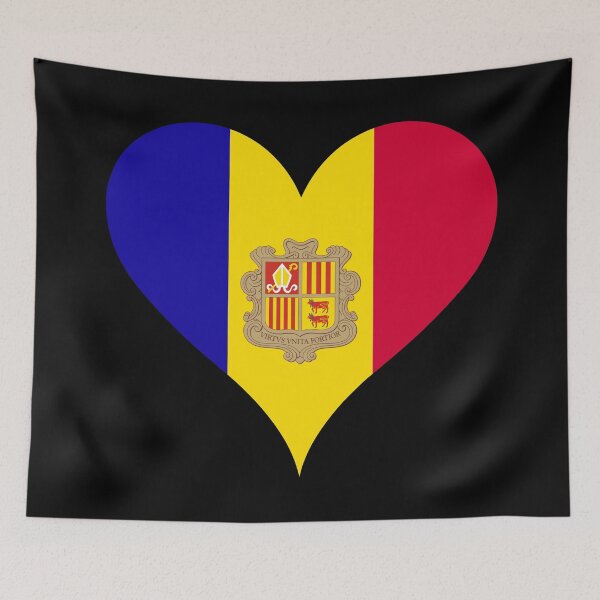 Item preview, Andorra Heart Flag - Virtus Unita Fortior designed and sold by NTGUILTY.