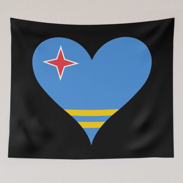 Item preview, Aruba Heart Flag - Aruban Pride designed and sold by NTGUILTY.