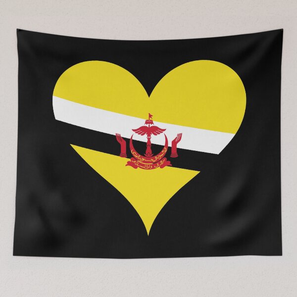 Item preview, Brunei Heart Flag - Abode of Peace Pride designed and sold by NTGUILTY.