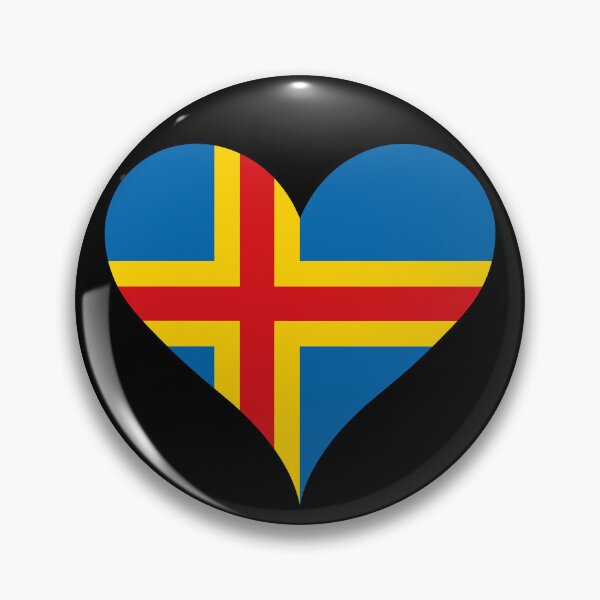 Item preview, Åland Islands Heart Flag - Blue, Yellow, and Red Pride designed and sold by NTGUILTY.