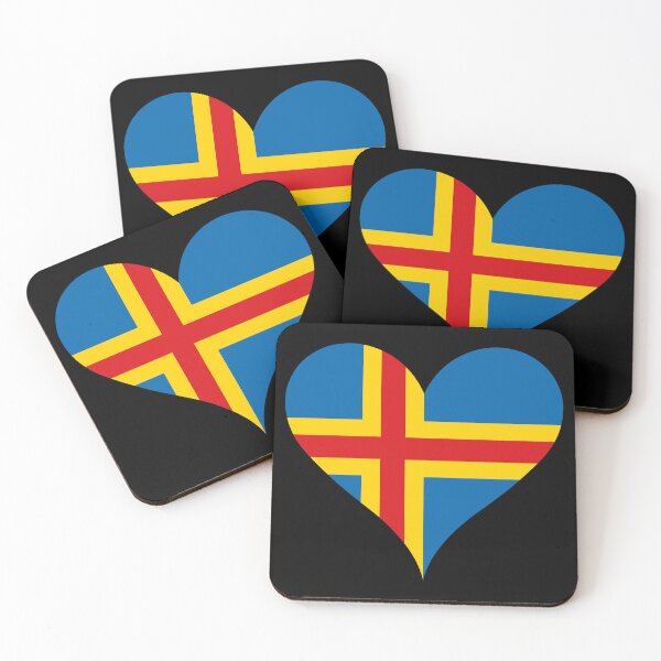Item preview, Åland Islands Heart Flag - Blue, Yellow, and Red Pride designed and sold by NTGUILTY.