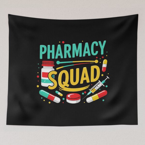 Item preview, Pharmacy Squad Vibes For Funny Pharmacists Crew T-Shirt designed and sold by May K Studio Design.
