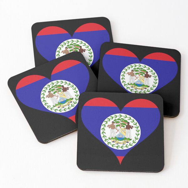Item preview, Belize Heart Flag - Under the Shade, I Flourish designed and sold by NTGUILTY.