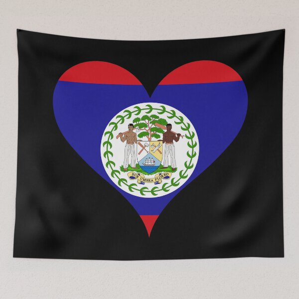 Item preview, Belize Heart Flag - Under the Shade, I Flourish designed and sold by NTGUILTY.