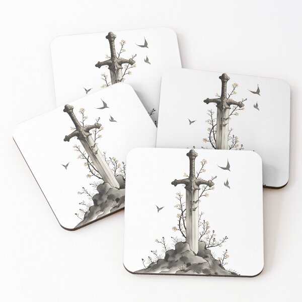 Item preview, Enchanted Sword and Blooming Vines Illustration designed and sold by ChicksGoods.