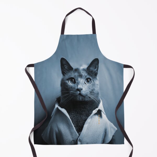 Item preview, Pensive Russian Blue Cat in Minimalist Night Panorama designed and sold by mrpropcake.