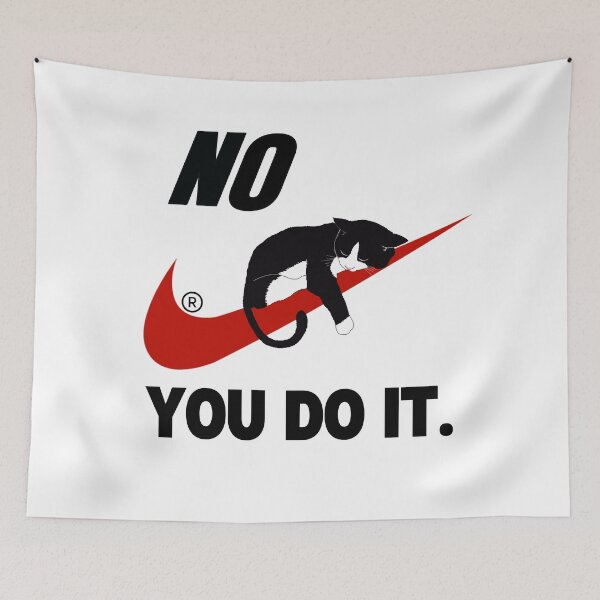 Item preview, Nike Red check mark, black cat "NO YOU DO IT" designed and sold by Holy Coast Threads (Formerly ChristianFlower).