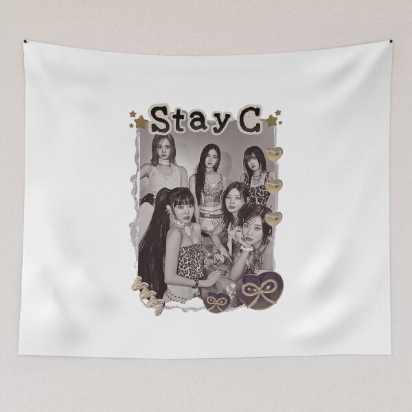 Item preview, STAYC Kpop Girl group Scrapbook Collage Cozy Y2K Vintage Design designed and sold by HELL0WBELLO.