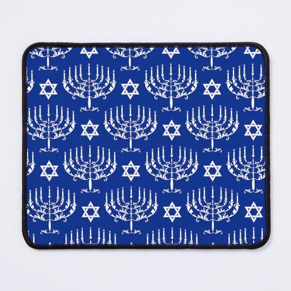 Item preview, Elegant Menorah - Classic Hanukkah - White on Blue designed and sold by marieofroumania.