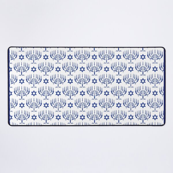 Item preview, Elegant Menorah - Classic Hanukkah - Blue on White designed and sold by marieofroumania.