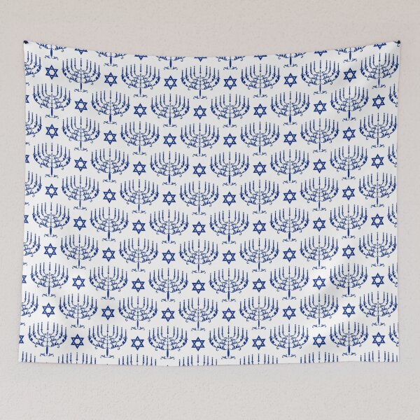 Item preview, Elegant Menorah - Classic Hanukkah - Blue on White designed and sold by marieofroumania.