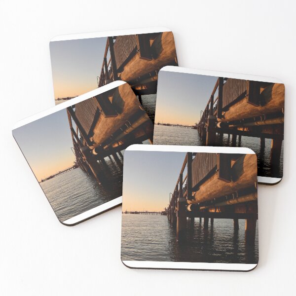 Item preview, Kingfisher Bay resort jetty smoky sunset designed and sold by Mark Grimsley.