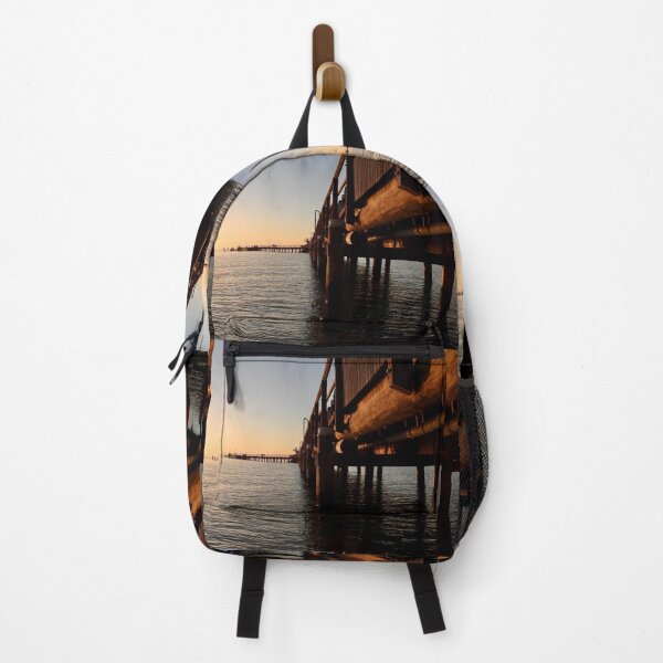 Item preview, Kingfisher Bay resort jetty smoky sunset designed and sold by Mark Grimsley.