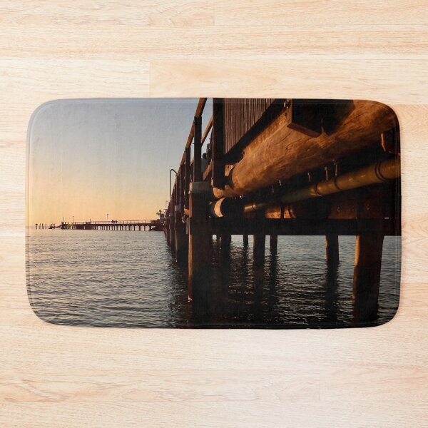 Item preview, Kingfisher Bay resort jetty smoky sunset designed and sold by Mark Grimsley.