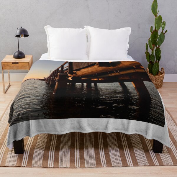 Item preview, Kingfisher Bay resort jetty smoky sunset designed and sold by Mark Grimsley.