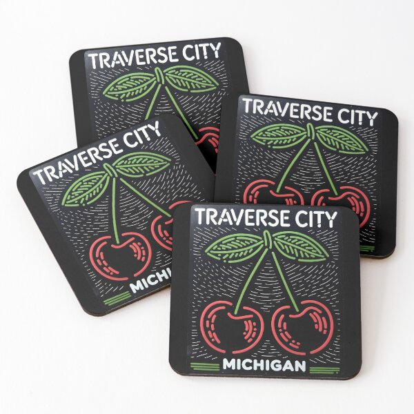 Item preview, Traverse City Michigan Neon Light designed and sold by TheOldMittenIllustrated.