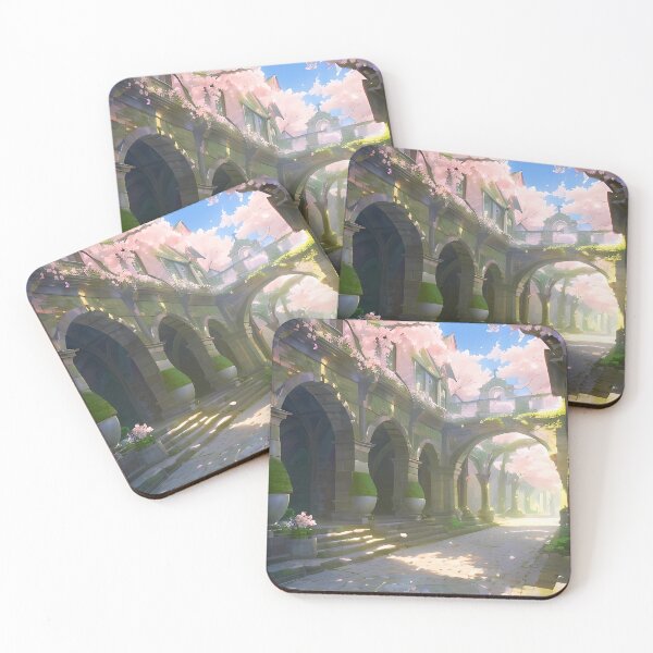 Item preview, Arcade of Blossoms – Sunlit Spring Courtyard designed and sold by ArtscapeProductions.