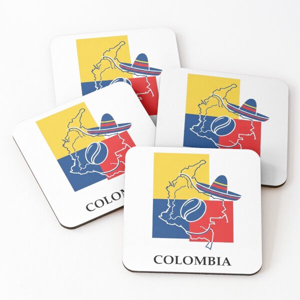 Item preview, Colombia Beloved Land: Coffee, Map and Hat designed and sold by ZuriRetroPrints.