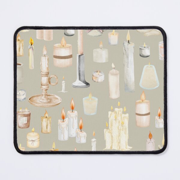 Item preview, Cozy Watercolor Candle Pattern – Warm Light Aesthetic Design designed and sold by Softglow-Studio.