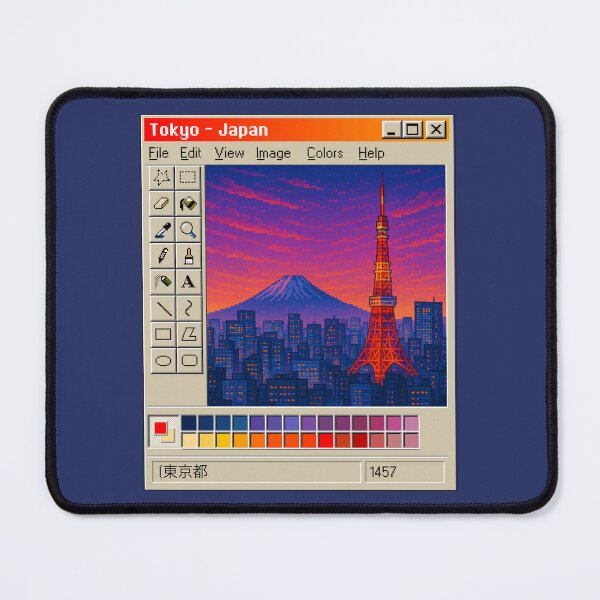 Item preview, Tokyo Pixel Art – Retro Paint Window Cityscape designed and sold by PocionGamer.