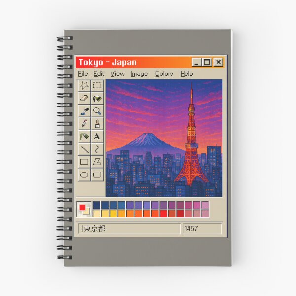 Item preview, Tokyo Pixel Art – Retro Paint Window Cityscape designed and sold by PocionGamer.