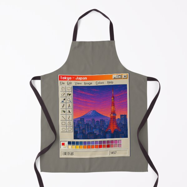 Item preview, Tokyo Pixel Art – Retro Paint Window Cityscape designed and sold by PocionGamer.