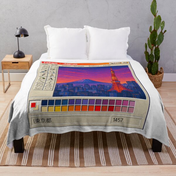 Item preview, Tokyo Pixel Art – Retro Paint Window Cityscape designed and sold by PocionGamer.