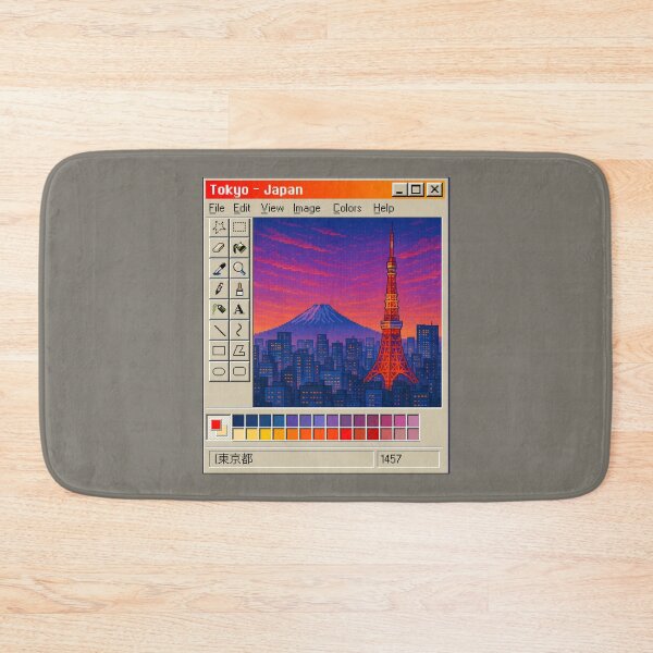 Item preview, Tokyo Pixel Art – Retro Paint Window Cityscape designed and sold by PocionGamer.