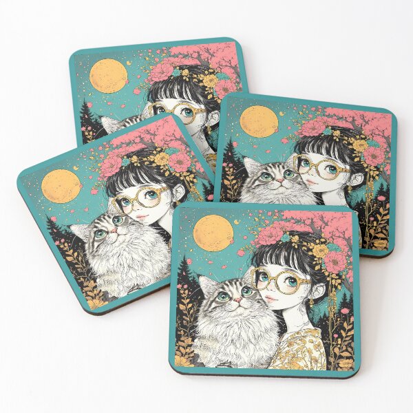 Item preview, Beautiful girl with a cat. designed and sold by Natalia-Vlad.
