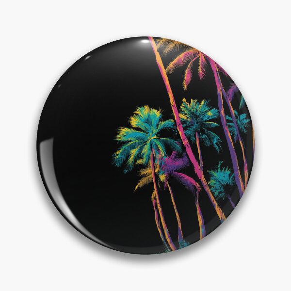 Item preview, Neon Palm Trees on Black — Tropical Night Poster designed and sold by ArgentoArt.