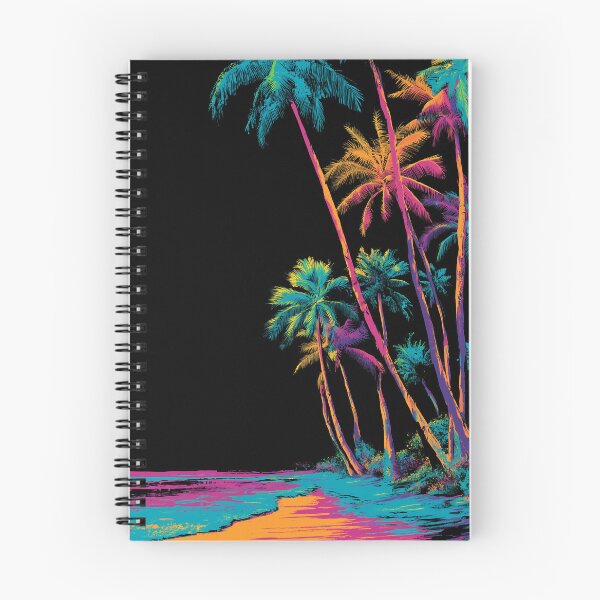 Item preview, Neon Palm Trees on Black — Tropical Night Poster designed and sold by ArgentoArt.