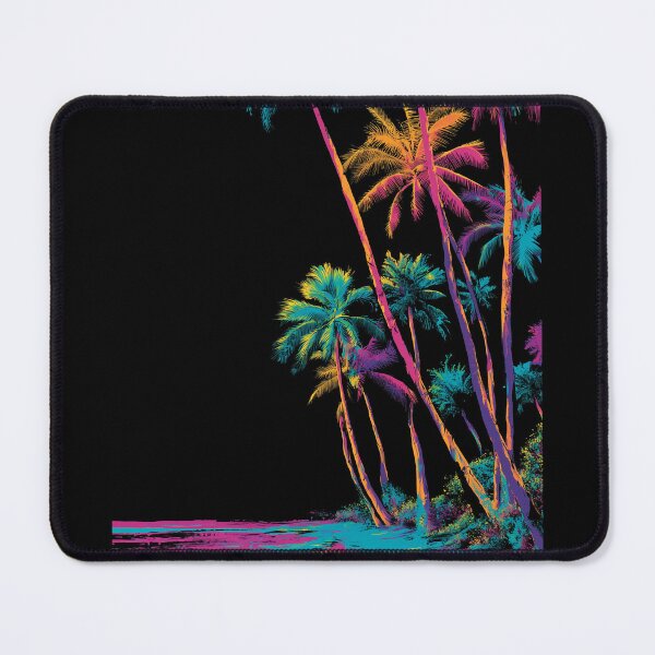 Item preview, Neon Palm Trees on Black — Tropical Night Poster designed and sold by ArgentoArt.