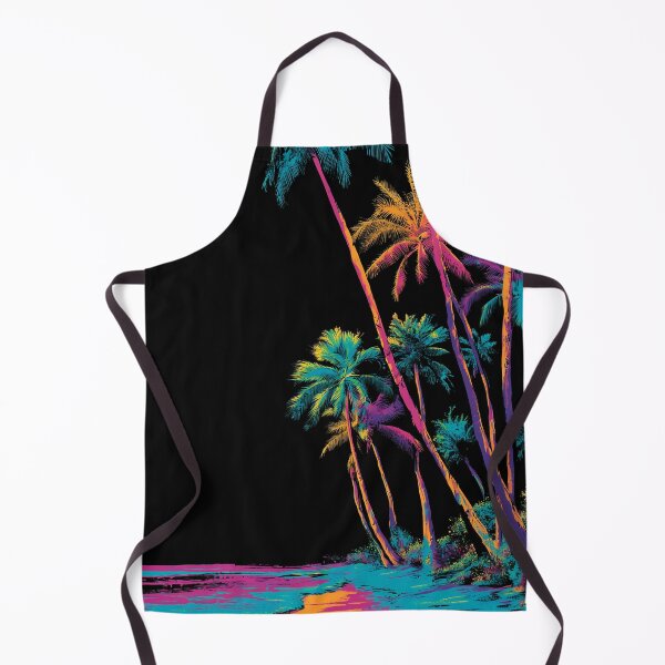Item preview, Neon Palm Trees on Black — Tropical Night Poster designed and sold by ArgentoArt.