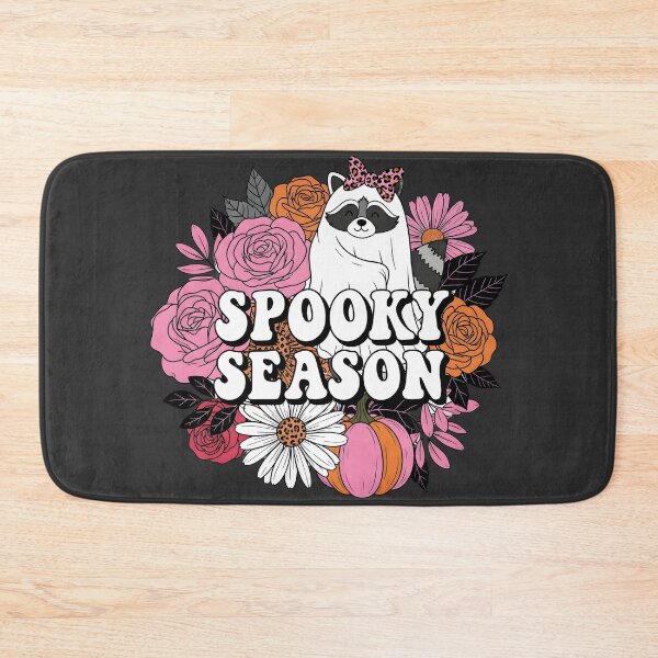 Item preview, Spooky Season Raccoon Ghost and Floral Pink and Orange Halloween designed and sold by MvuuStudio.