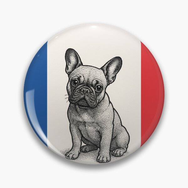 Item preview, French Frenchy Bulldog Pin designed and sold by FrenchyMerch.