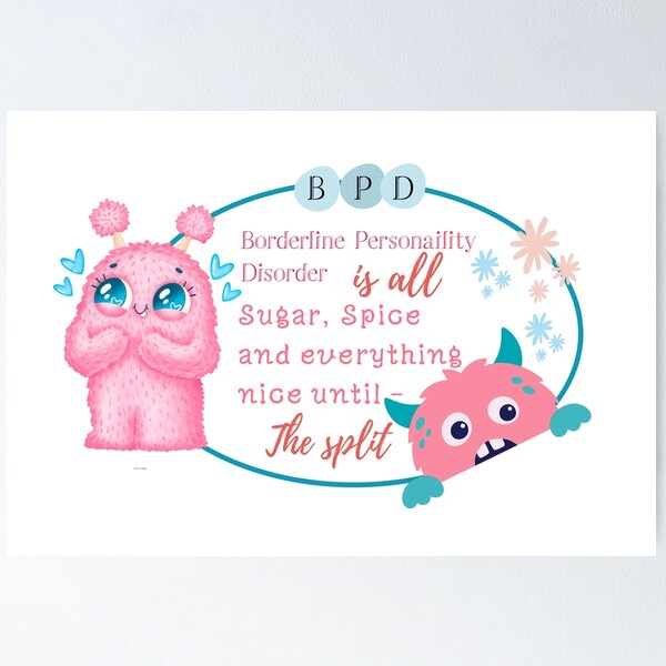 Item preview, BPD - Borderline Personality Disorder - Pink Monsters  designed and sold by The Courtesan Boutique.