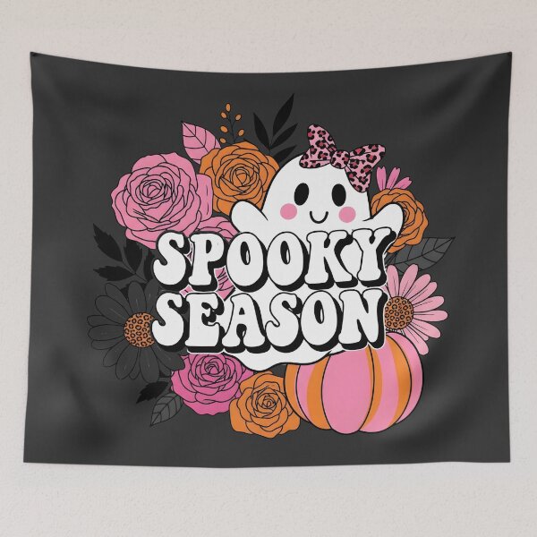 Item preview, Spooky Season Ghost with Pink Florals and Cute Halloween Aesthetic designed and sold by MvuuStudio.