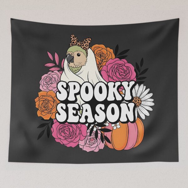 Item preview, Spooky Season Kakapo Ghost and Floral Halloween Design designed and sold by MvuuStudio.
