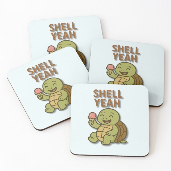 Item preview, Shell Yeah Turtle Cartoon – Happy Ice Cream Loving Tortoise Illustration designed and sold by konthai.familyart.