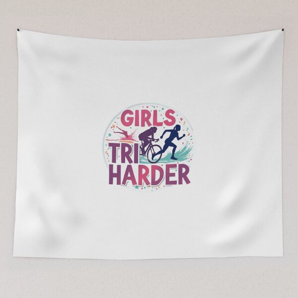 Item preview, Girl Tri Harder – Women’s Triathlon Motivation Design designed and sold by Triathlongram.